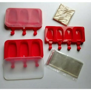 Lots 3-Cells Silicone Frozen Ice Cream Mold Juice Popsicle Maker Lolly Pop Mould